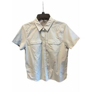 Eddie Bauer Celadon Ripstop Shirt M UPF 50 Hiking Outdoor Button Front 🌼